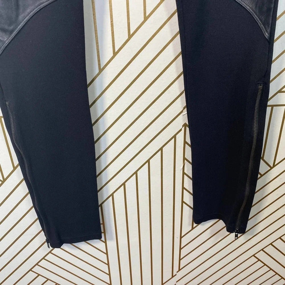 Sandro Black Leather‎ Panel Ponte Leggings - Picture 7 of 12